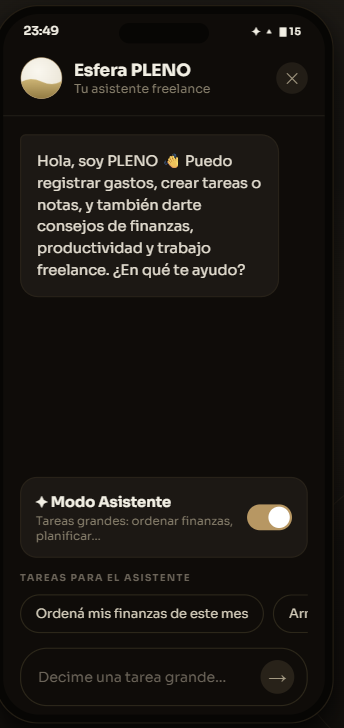 Esfera PLENO — asistente de IA por chat y voz