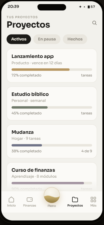 Módulo de Proyectos — seguimiento de avance